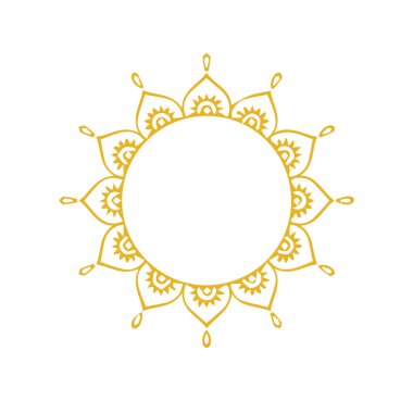 Güzel çiçek sanatı ve mandala vektör tasarımı