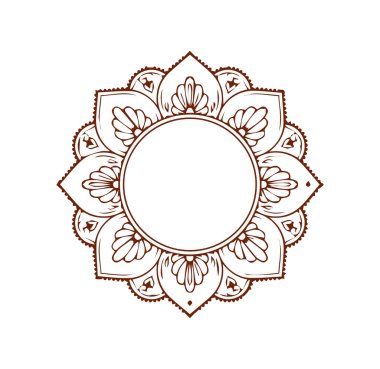 Güzel çiçek sanatı ve mandala vektör tasarımı