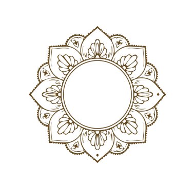 Güzel çiçek sanatı ve mandala vektör tasarımı