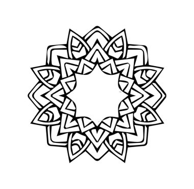 Güzel çiçek sanatı ve mandala vektör tasarımı