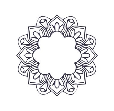 Güzel çiçek sanatı ve mandala vektör tasarımı