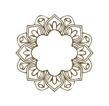 Güzel çiçek sanatı ve mandala vektör tasarımı