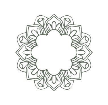 Güzel çiçek sanatı ve mandala vektör tasarımı