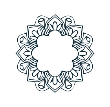 Güzel çiçek sanatı ve mandala vektör tasarımı