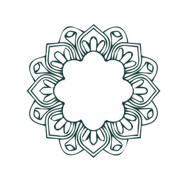 Güzel çiçek sanatı ve mandala vektör tasarımı