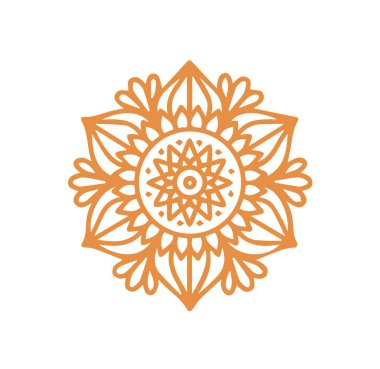 Güzel çiçek sanatı ve mandala vektör tasarımı