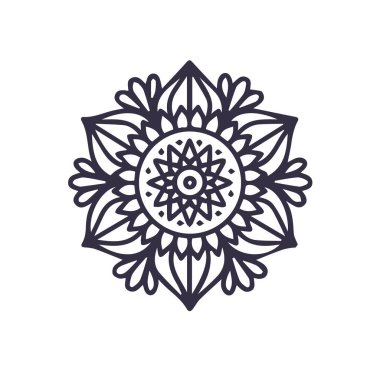 Güzel çiçek sanatı ve mandala vektör tasarımı
