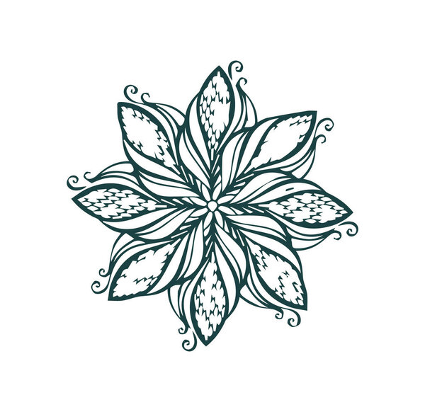 Beautiful flower art and mandala floral design