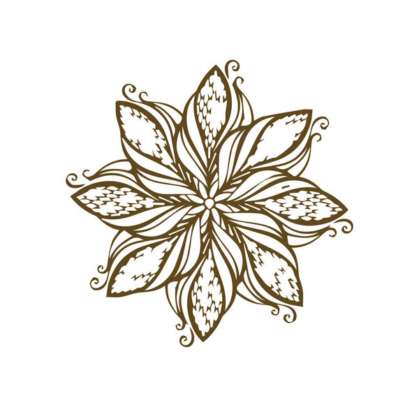 Beautiful flower art and mandala floral design