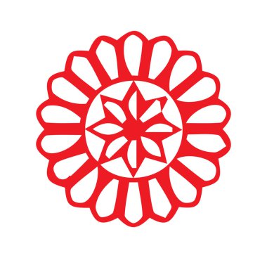 Güzel çiçek sanatı ve mandala vektör tasarımı