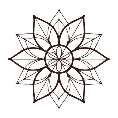 Güzel çiçek sanatı ve mandala vektör tasarımı