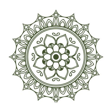 Güzel çiçek sanatı ve mandala vektör tasarımı