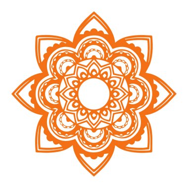 Güzel çiçek sanatı ve mandala vektör tasarımı