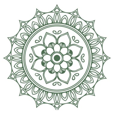 Güzel çiçek sanatı ve mandala vektör tasarımı
