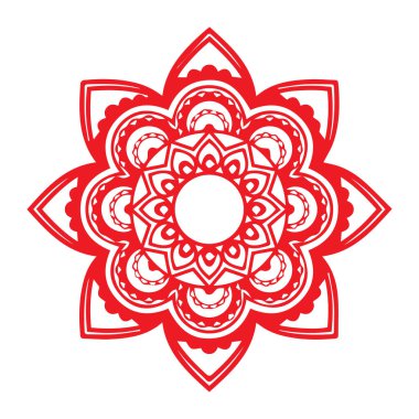 Güzel çiçek sanatı ve mandala vektör tasarımı