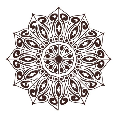 Güzel çiçek sanatı ve mandala vektör tasarımı