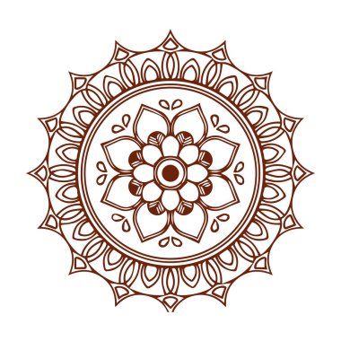 Güzel çiçek sanatı ve mandala vektör tasarımı