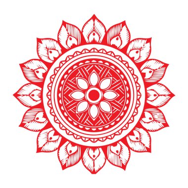 Güzel çiçek sanatı ve mandala vektör tasarımı