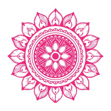 Güzel çiçek sanatı ve mandala vektör tasarımı