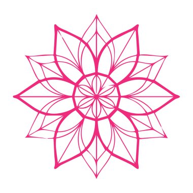 Güzel çiçek sanatı ve mandala vektör tasarımı