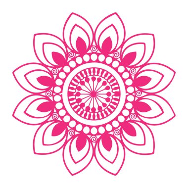 Güzel çiçek sanatı ve mandala vektör tasarımı