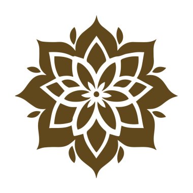 Güzel çiçek sanatı ve mandala vektör tasarımı