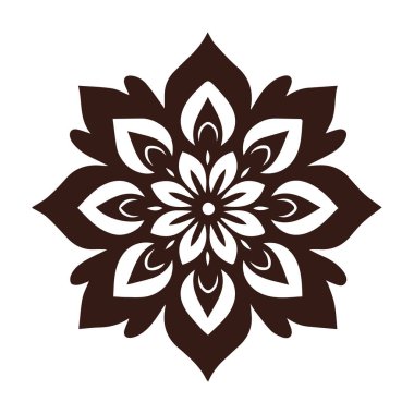 Güzel çiçek sanatı ve mandala vektör tasarımı