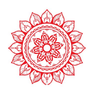 Güzel çiçek sanatı ve mandala vektör tasarımı