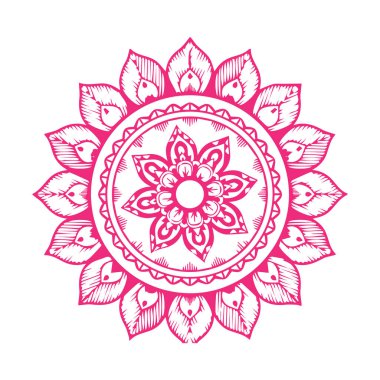 Güzel çiçek sanatı ve mandala vektör tasarımı