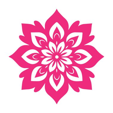 Güzel çiçek sanatı ve mandala vektör tasarımı