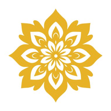 Güzel çiçek sanatı ve mandala vektör tasarımı