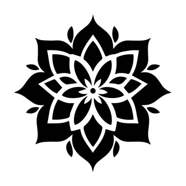 Güzel çiçek sanatı ve mandala vektör tasarımı