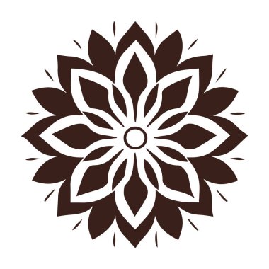 Güzel çiçek sanatı ve mandala vektör tasarımı