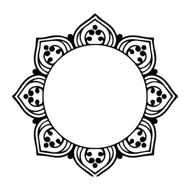 Güzel çiçek sanatı ve mandala vektör tasarımı