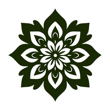 Güzel çiçek sanatı ve mandala vektör tasarımı