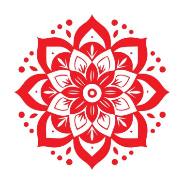 Güzel çiçek sanatı ve mandala vektör tasarımı