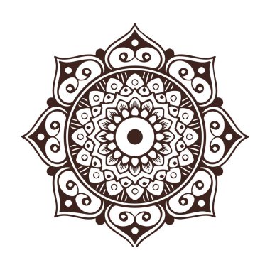 Güzel çiçek sanatı ve mandala vektör tasarımı
