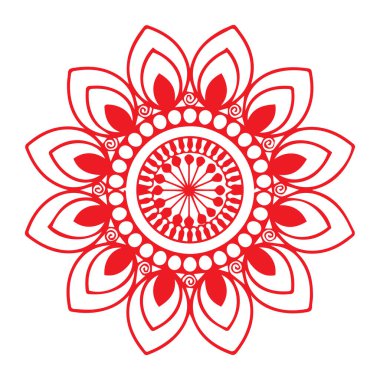 Güzel çiçek sanatı ve mandala vektör tasarımı