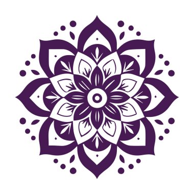Güzel çiçek sanatı ve mandala vektör tasarımı