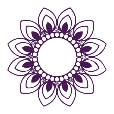 Güzel çiçek sanatı ve mandala vektör tasarımı