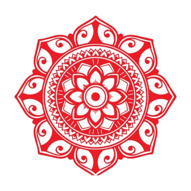 Güzel çiçek sanatı ve mandala vektör tasarımı