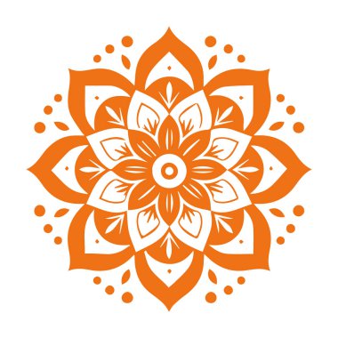 Güzel çiçek sanatı ve mandala vektör tasarımı