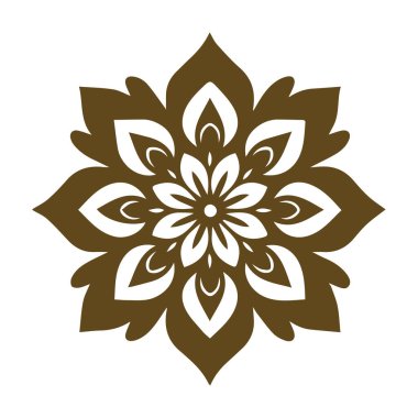 Güzel çiçek sanatı ve mandala vektör tasarımı