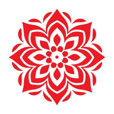 Güzel çiçek sanatı ve mandala vektör tasarımı