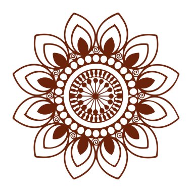 Güzel çiçek sanatı ve mandala vektör tasarımı