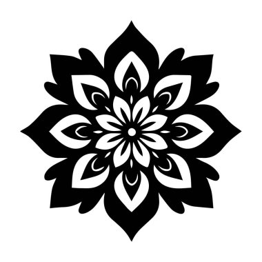Güzel çiçek sanatı ve mandala vektör tasarımı
