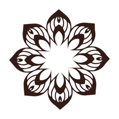 Güzel çiçek sanatı ve mandala vektör tasarımı