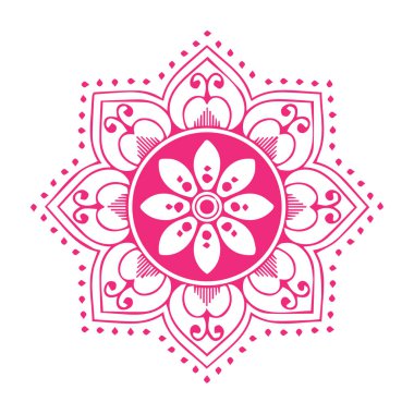Güzel çiçek sanatı ve mandala vektör tasarımı