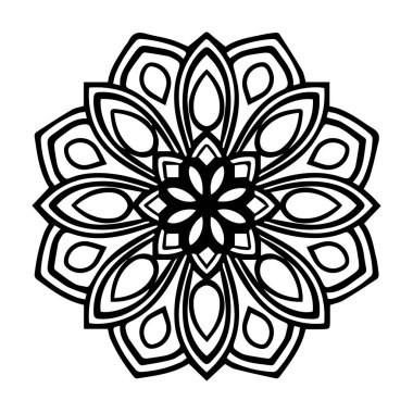 Güzel çiçek sanatı ve mandala vektör tasarımı