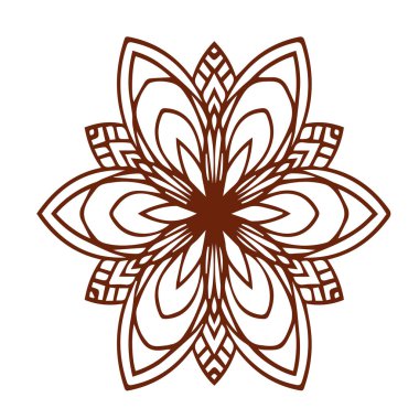 Güzel çiçek sanatı ve mandala vektör tasarımı